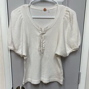 Pretty and Flirty White “FP One” Knit  Top (XS)